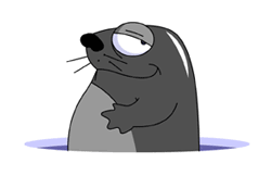 humorous illustration and whimsical illustration portfolio with a cartoon seal