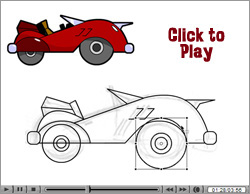 how to draw a car - cartooning in Flash