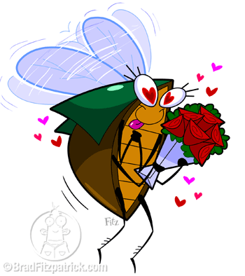 Cute Cartoon Characters In Love. Cartoon Love Bug character