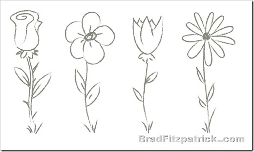 cartoon flower sketch